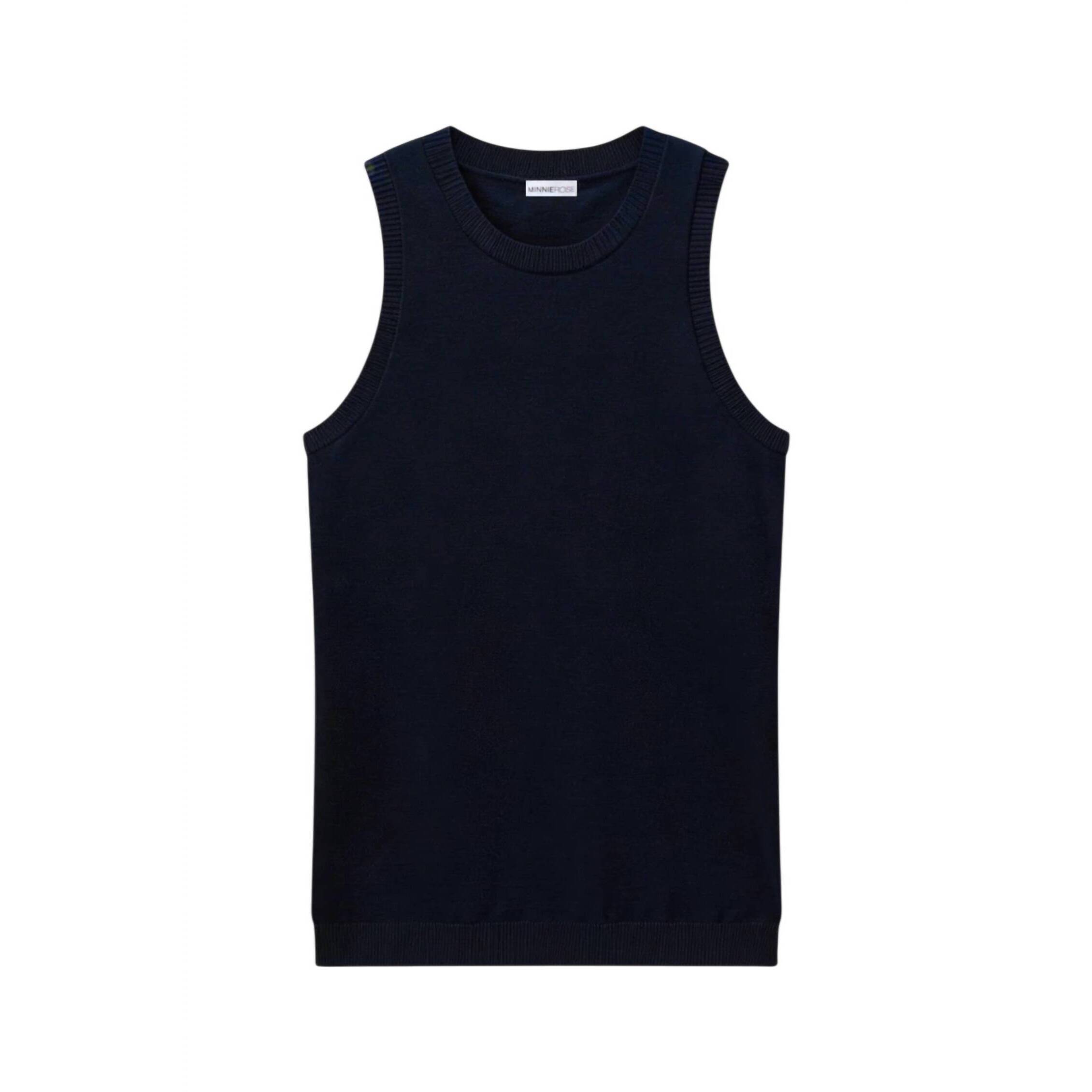 New Minnie Rose Women's Viscose Crew Tank Top In Navy